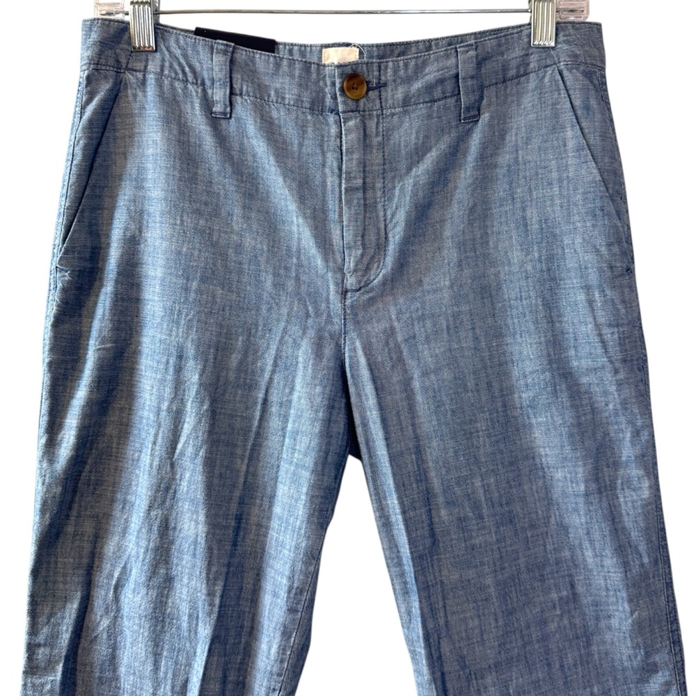 NWT Gap Girlfriend Khaki Chambray Blue cropped pants Women’s 2 (see meas.) - Picture 3 of 13